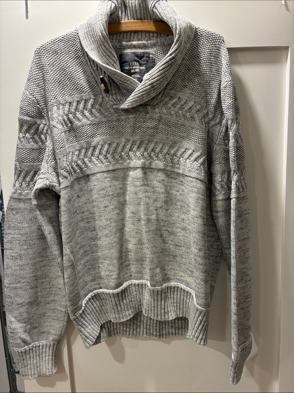 LRG Men's Gray Turtleneck Knit Sweater